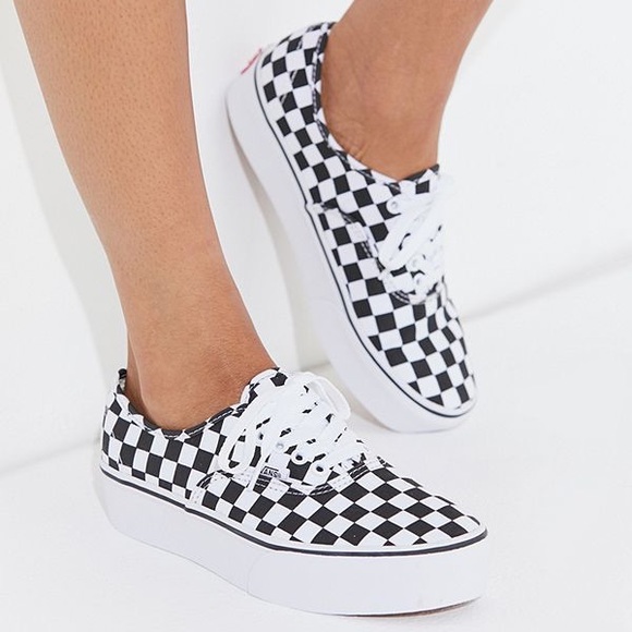 platform vans checkered